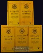 1947-1949 Five Scotland Home Rugby Programmes (5): Quintet of the traditional slim orange