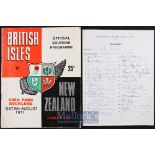 Victorious 1971 British & Irish Lions Rugby Autographs and Programme (2): Lacking only Gordon Brown,