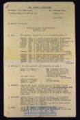 1945 Football itinerary for FA Services XI team tour of Switzerland 19th – 25th July 1945 issued