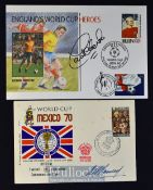 1970 Mexico World Cup Signed First Day Covers signed by Alf Ramsey and another World Cup 1994 Carlos