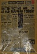 Daily newspapers from 1958 with headlines about the disaster to include 7 February Manchester