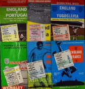 Collection of England International football programmes each issue has an accompanying match ticket,