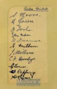 1933/34 Leeds United Football Autographs on album page and laid to paper, include Wilf Copping,