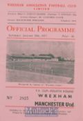 1956/57 Wrexham v Manchester Utd FA Cup football programme at The Racecourse 26 January 1957.
