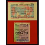 1956/57 FA Cup final match ticket dated 4 May 1957 also official postcard from Manchester Utd in