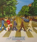 George Best Signed ~El Beatle~ Limited Edition Colour Football Print signed by the artist Stewart