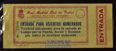 1967/68 Real Madrid v Manchester Utd European Cup semi-final match ticket. Good.