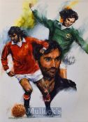 George Best Signed ~Best Day~ Manchester United Football Print limited edition 17/100 signed by