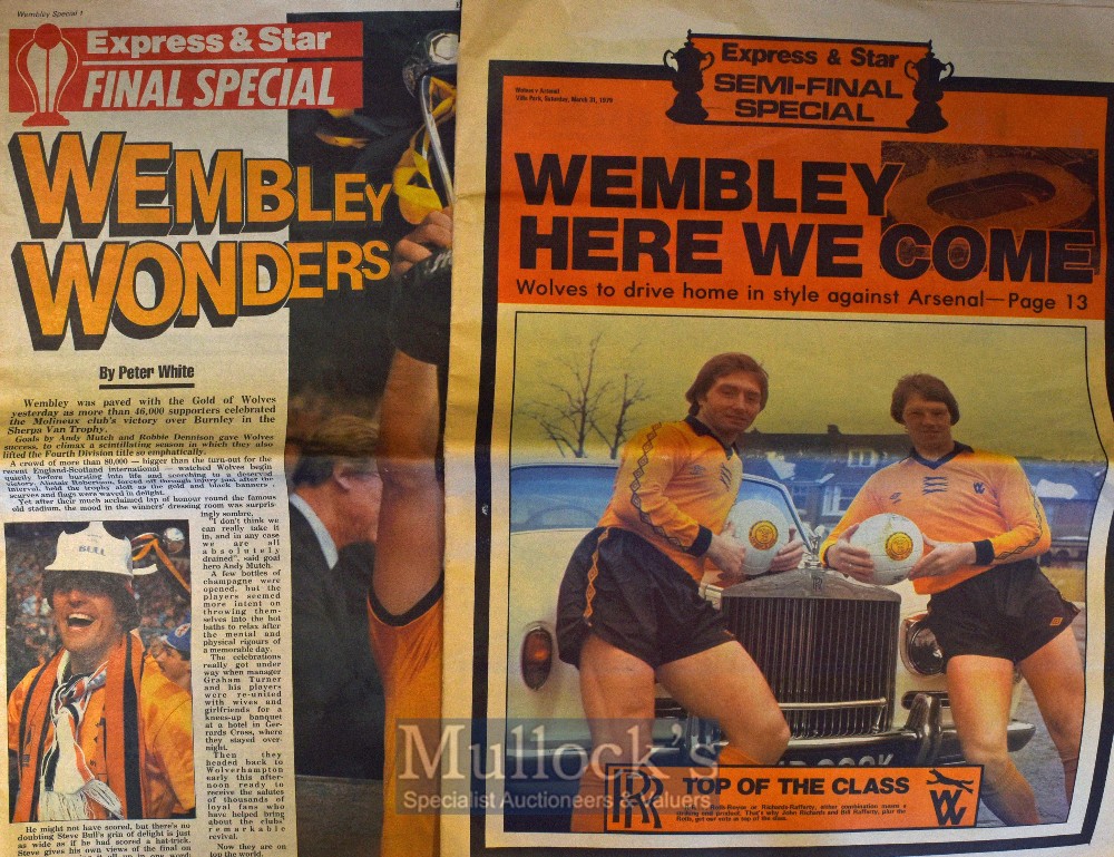 Collection of Wolverhampton Wanderers related newspapers to include 31 March 1979 Express & Star