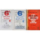 1952 Trio of Rugby Programmes & Brochures (3): Ireland v Scotland and v Wales, both at Dublin in a