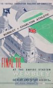 1947 FA Cup final match programme Burnley v Charlton Athletic 26 April 1947 at Wembley. Fair-Good.
