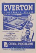 1947/48 Lancashire Senior Cup match programme Everton v Bolton date 8 October 1947 at Goodison Park.