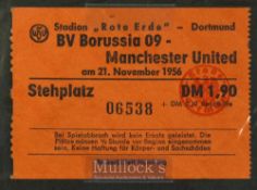 1956/57 European Cup match ticket Borussia Dortmund v Manchester Utd 21 November 1956. Scarce
