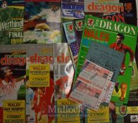 Selection of 1990s Wales Football Programmes to include 93 v Romania, R.C.S, 94 v Belgium, 96 v