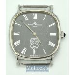 ~Soccer Bowl 79~ Baume & Mercier Wristwatch with dark grey dial, silver coloured hands and numerals,