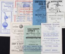 Selection of football programmes to include 1946/47 Spurs v Bury, 1947/48 Swindon Town v Southend