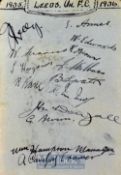 1935/36 Leeds United & Preston North End Football Autographs including Jack Milburn, Jack Kelly,