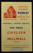 1945 Football League (South) Cup Final at Wembley 7 April 1945 match programme 4 pages. Good.