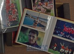 Large photo albums x 3 containing photos of Manchester Utd players in action to include Cantona,