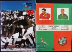 Unbeaten 1974 British & Irish Lions Signed 2nd Test Rugby Programme & 1999 Reunion Brochure (2):