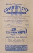 1948/49 Coventry City v West Bromwich Albion Div 2 match programme 19 April 1949. Good, scarce