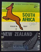 1965 South African Rugby Tour to NZ 4th Test Programme: For the game at Auckland, large issue, quite