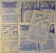 Shrewsbury Town v Gainsborough Trinity 1945/46 football programme plus, 1947/48, 1949/50 v Boston