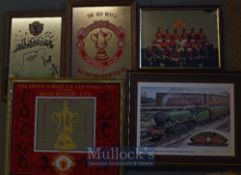 Various Manchester United Mirrors to include Silver Jubilee Final 1977, The Red Devils Wembley 1977,