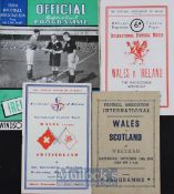 1946 Wales v Scotland at Wrexham (pirate- Ross) football programme, 1949 Ireland v Scotland, 1950