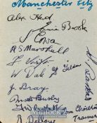 1934/35 Manchester City Football Autographs FA Cup Winners 1934 includes Tommy Chorlton, Matt Busby,