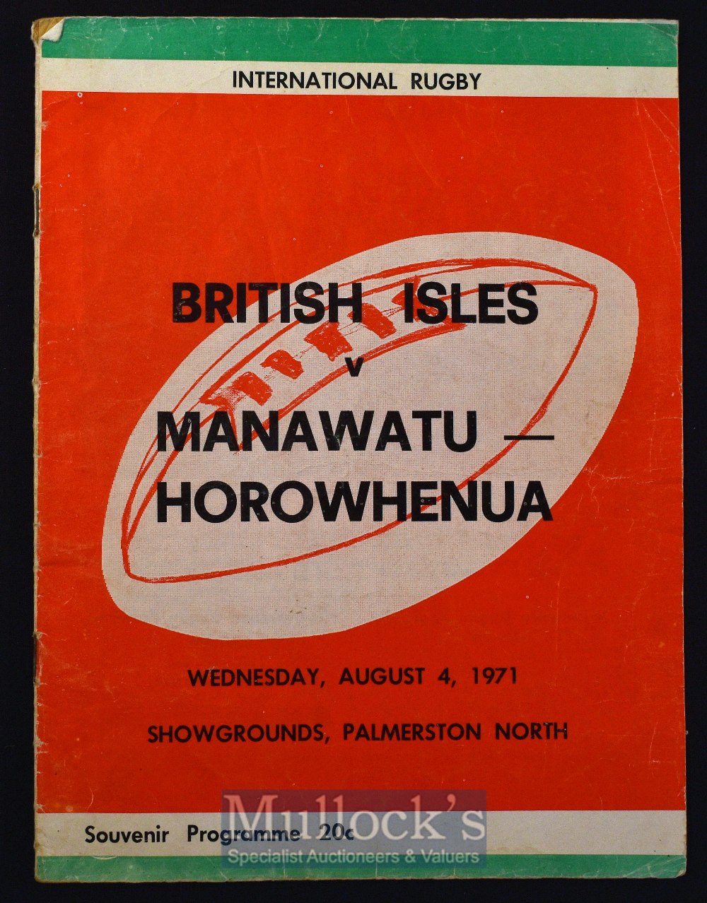 1971 British Lions Rugby Tour to NZ Programme: Issue for the game v Manawatu/Horowhenua, large