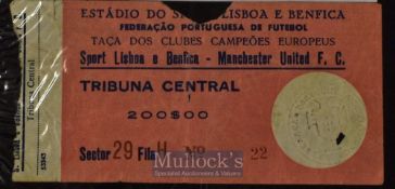 1965/66 European Cup match ticket Benfica v Manchester Utd in Lisbon 9 March 1966. Worth a view.