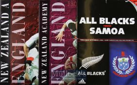New Zealand Rugby Programme Selection (3): NZ ‘A’ and NZ Academy v England 1998; and All Blacks v