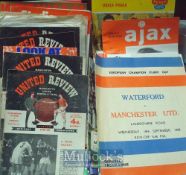 Selection of 1950s onwards Manchester United Football Programmes various fixtures noted, league,