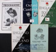 1960s Assorted Rugby Programmes (5): Two rather worn, England v South Africa 1961 & v New Zealand