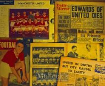 Duncan Edwards of Manchester United football memorabilia to include Football Pink 4 April 1953
