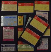 1990/91 Manchester Utd Division 1 match tickets homes (18) and aways (18); FA Cup homes Bolton