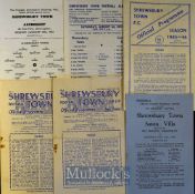 Shrewsbury Town home match programmes 1945/46 Champions v Rest of League, v Aston Villa (Charity