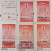 Selection of Lincoln City home match programmes to include 1960/61 Bradford PA (Football League