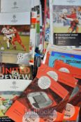 Selection of Manchester United in Europe Football Programmes from 1960s onwards running through to