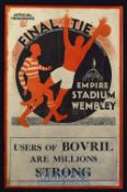 1934 FA Cup final football programme Manchester City v Portsmouth 28 April 1934. Good, some minor