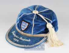 Bobby Moore~s 1964 Portugal v England International Football Cap – with England badge to front, ~