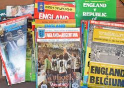 Collection of England international match programmes mainly homes, some aways, from 1964 through