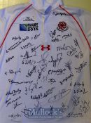 RWC 2015 Signed Georgia Rugby Jersey: Attractive fully badged and logoed Large size Georgia Rugby