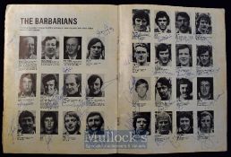 1976 Canada v Barbarians Multi-Signed Rugby Programme: The large issue with famously bold and