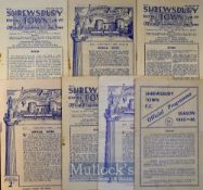 Shrewsbury Town v Grantham football programme 1945/46 plus 1947/48, 1949/50, Frickley Colliery