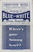 1934/35 Manchester City v Sheffield Wednesday football programme 1st September 1934; also contains