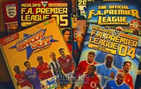 Selection of football sticker albums to include Merlins England 2002, Merlins England 2004,