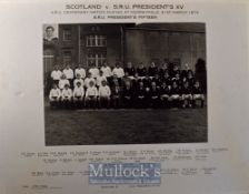 1973 large mounted official joint teams photo, Scotland v the SRU President’s XV, Centenary Match: