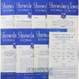 Selection of Shrewsbury Town home match programmes to include 1954/55 public practice Blues v
